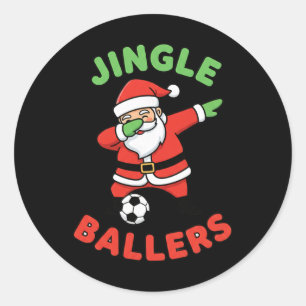 Kerstmis Jingle Byllers Voetbal Kerstman Dab Voetb Ronde Sticker