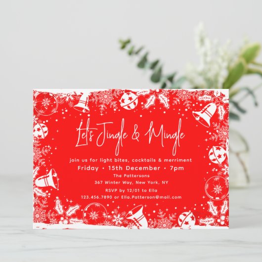 Kerstmis: Jingle en Mingle Fun Modern Winter Kaart (Staand voorkant)