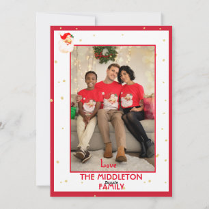 Kerstmis Jolly Kerstman Foto Vrolijke Groet Feestdagenkaart