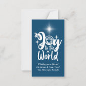 Kerstmis: Joy Blue en White Greeting Notitiekaartje (Voorkant)