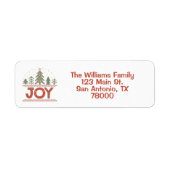 Kerstmis Joy Boho Holiday Return Address Etiket (Voorkant)