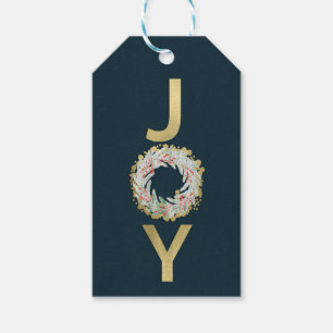 KERSTMIS JOY Goudfolie Modern Vakantie Favor Kaart Cadeaulabel