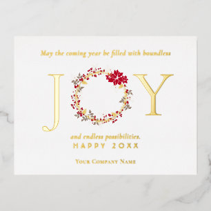 Kerstmis JOY krans bedrijf Folie Feestdagen Briefkaart
