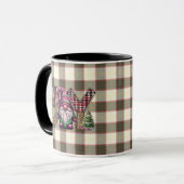 Kerstmis Joy Nordic Gnome Plaid Girly Mok (Voorkant links)