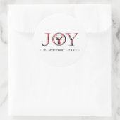 Kerstmis Joy Plaid Gepersonaliseerd Ronde Sticker (Tas)