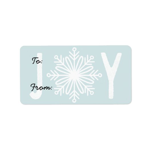 Kerstmis JOY Sneeuwvlok Gift Label (Voorkant)