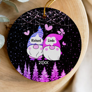 Kerstmis jubileum verloofd echtpaar keramisch ornament