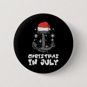 Kerstmis Juli Anker Xmas Strand Zomer Mannen Jonge Ronde Button 5,7 Cm