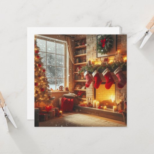 Kerstmis Kaart (Voorkant / Achterkant in situ)