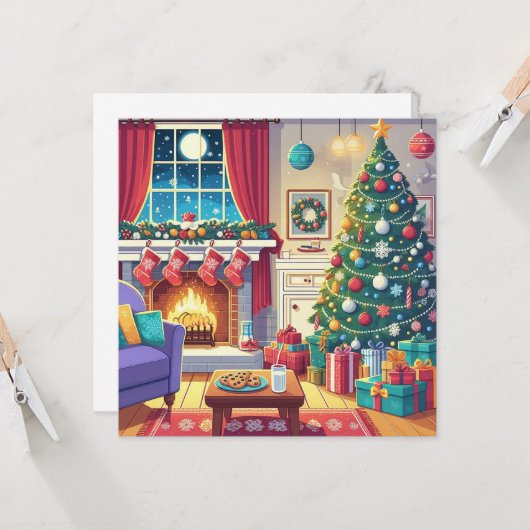 Kerstmis Kaart (Voorkant / Achterkant in situ)