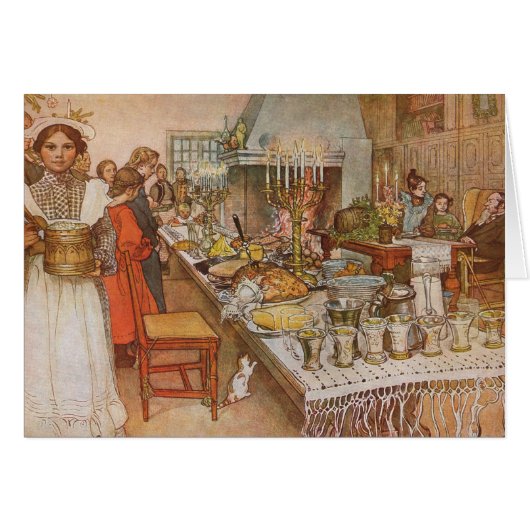 Kerstmis Kaart Eva Carl Larsson 1904 (Voorkant Horizontaal)