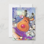 Kerstmis Kaart met Happy Reindeer (Achterkant)