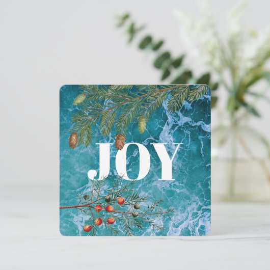 Kerstmis Kaart met kerst in de Middellandse Zee (Staand voorkant)