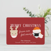 Kerstmis Kaart met Kerstmis en rendiermasker (Staand voorkant)