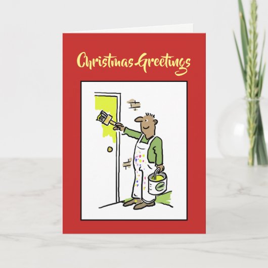 Kerstmis Kaart schilder en decorator (Voorkant)