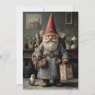Kerstmis Kabouter Oude Reisder Feestdagenkaart