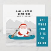 Kerstmis Kajakken Camping Vakantiekaarten Feestdagenkaart (Voorkant / Achterkant)