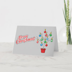 Kerstmis kale takken boom - Prettig Kerstfeest Kaart