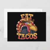 Kerstmis Kalkoen Eet Tacos  Grappige Mexicaan Briefkaart (Voorkant / Achterkant)