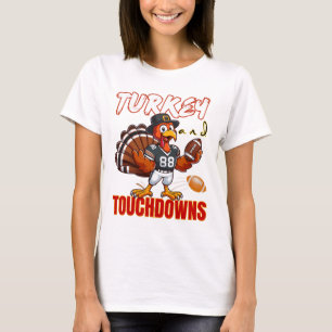 Kerstmis kalkoen en touchdowns Grappige Voetbal Li T-shirt