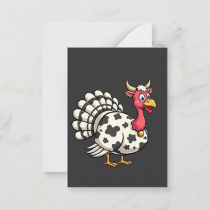 Kerstmis Kalkoen Moo Koe Kop Grappige Herfst Famil Notitiekaartje