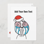 Kerstmis kan ik rozeEye aangepaste tekst lezen EDI Feestdagenkaart (Voorkant / Achterkant)