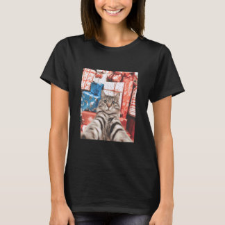 Kerstmis Kat Selfie Grappige Kat T-shirt