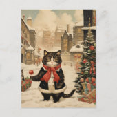 Kerstmis Kat, Sneeuwdag Briefkaart (Voorkant)