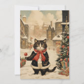 Kerstmis Kat, Sneeuwdag Feestdagenkaart (Voorkant)