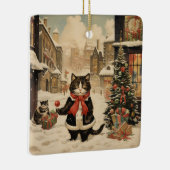 Kerstmis Kat, Sneeuwdag Keramisch Ornament (Rechts)