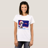 Kerstmis Kat T-Shirt voor vrouwen (Voorkant volledig)