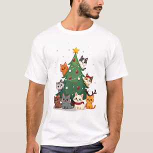 Kerstmis Kattig Grappige Kerstboom, Katten Xmas Me T-shirt