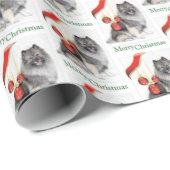 Kerstmis Keeshond Cadeaupapier (Rol Hoek)