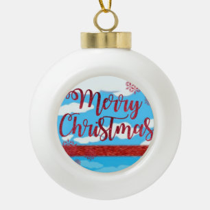 Kerstmis Keramiek Bal Ornament, Prettig Kerstfeest Keramische Bal Ornament