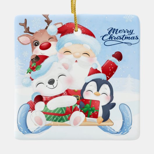 Kerstmis Keramiek Ornament (Voorkant)