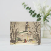 Kerstmis, kerk in winterslaap feestdagenkaart (Staand voorkant)