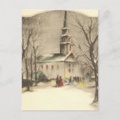 Kerstmis, kerk in winterslaap feestdagenkaart (Voorkant)
