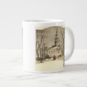 Kerstmis, kerk in winterslaap jumbo mok (Voorkant rechts)