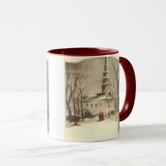 Kerstmis, kerk in winterslaap mok (Voorkant rechts)