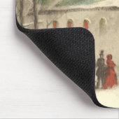 Kerstmis, kerk in winterslaap muismat (Hoek)