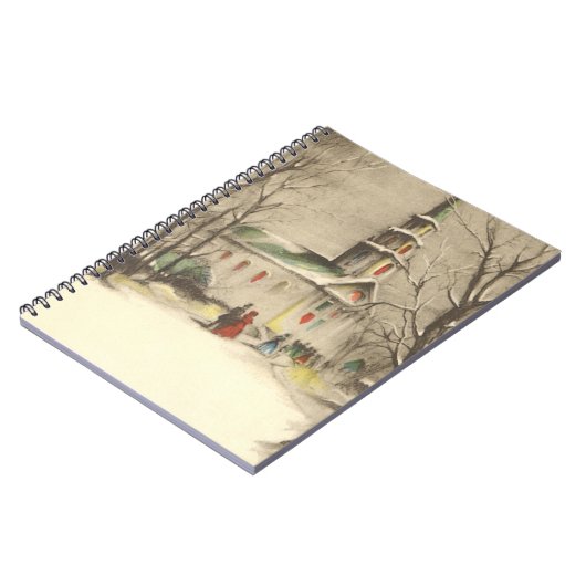 Kerstmis, kerk in winterslaap notitieboek (Linkerzijde)