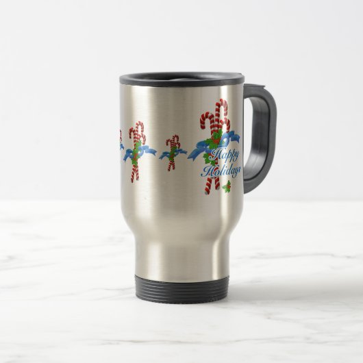 Kerstmis: kermis met Cane Holiday Thermal Cup Reisbeker (Voorkant rechts)