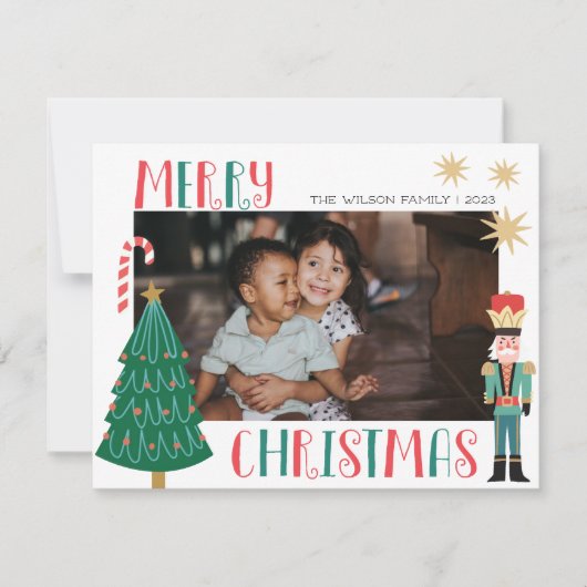 Kerstmis Kerst Familie Foto Kerstkaart (Voorkant)