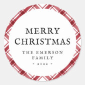 Kerstmis Kerst sticker Rood Wit (Voorkant)