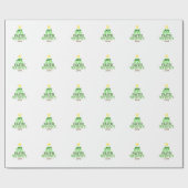 Kerstmis: kerstboom cadeaupapier (Vlak)