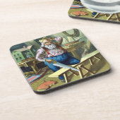 Kerstmis, kerstcadeautjes voor het bouwen van kers bier onderzetter (Linkerzijde)