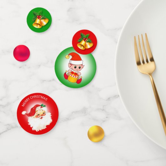 Kerstmis, kerstelf en cellen confetti (Groep)