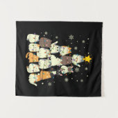 Kerstmis Kerstkat Kerstboom Wandkleed (Voorkant (horizontaal))