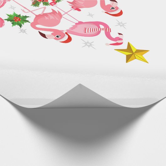 Kerstmis - kerstkerstboom met Cute Flamingo Cadeaupapier (Hoek)