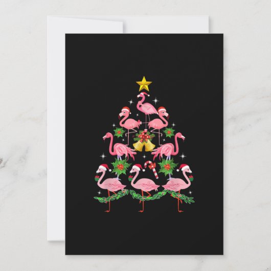 Kerstmis - kerstkerstboom met Cute Flamingo Save The Date (Voorkant)